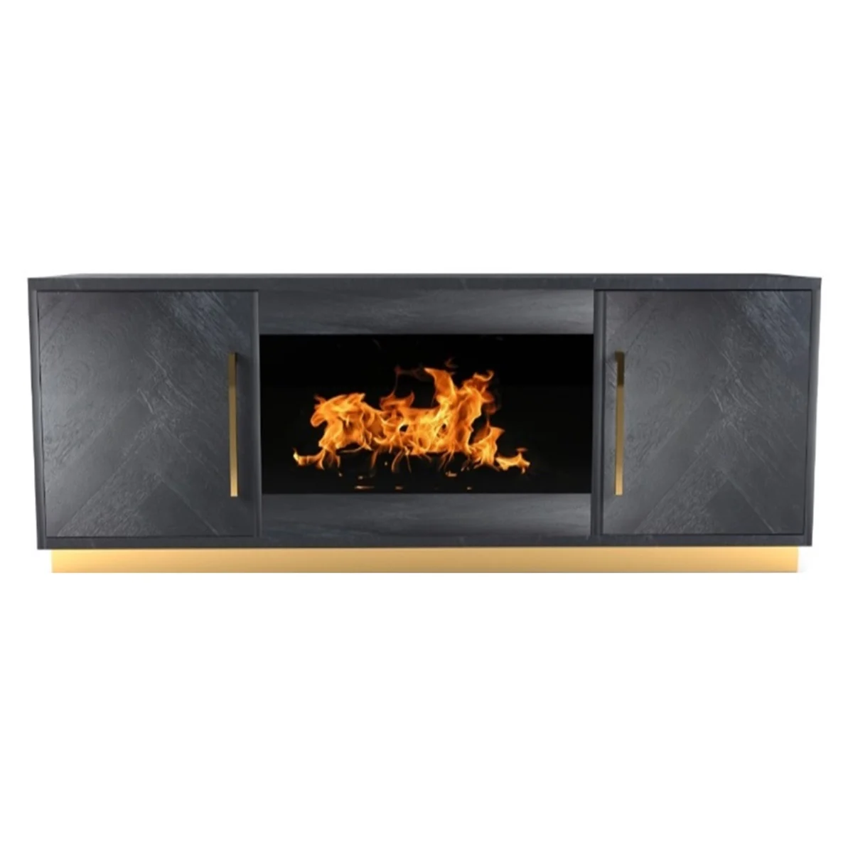 BLOCCI TT BLACK PLAIN VISGRAAT FIREPLACE 200X40X50 + SILVER