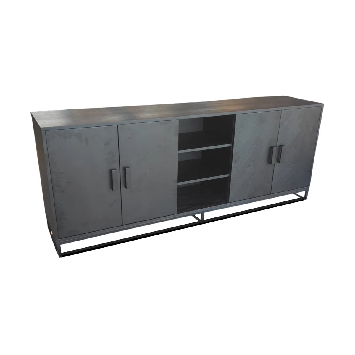 BLACK VENEER BF PLAIN 208X45X83 + BLACK