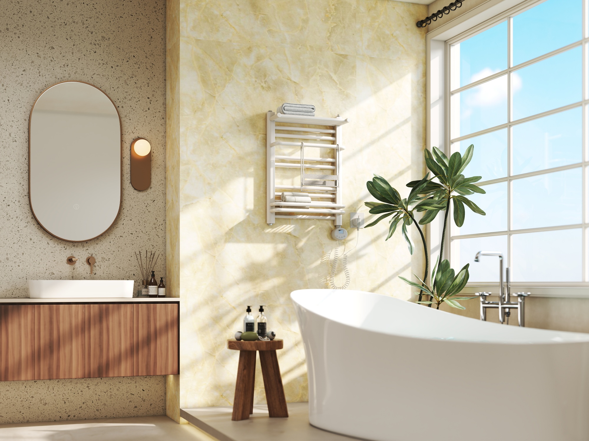 SPC Marmerlook Wandpaneel – Crème Elegance – 260×122 cm