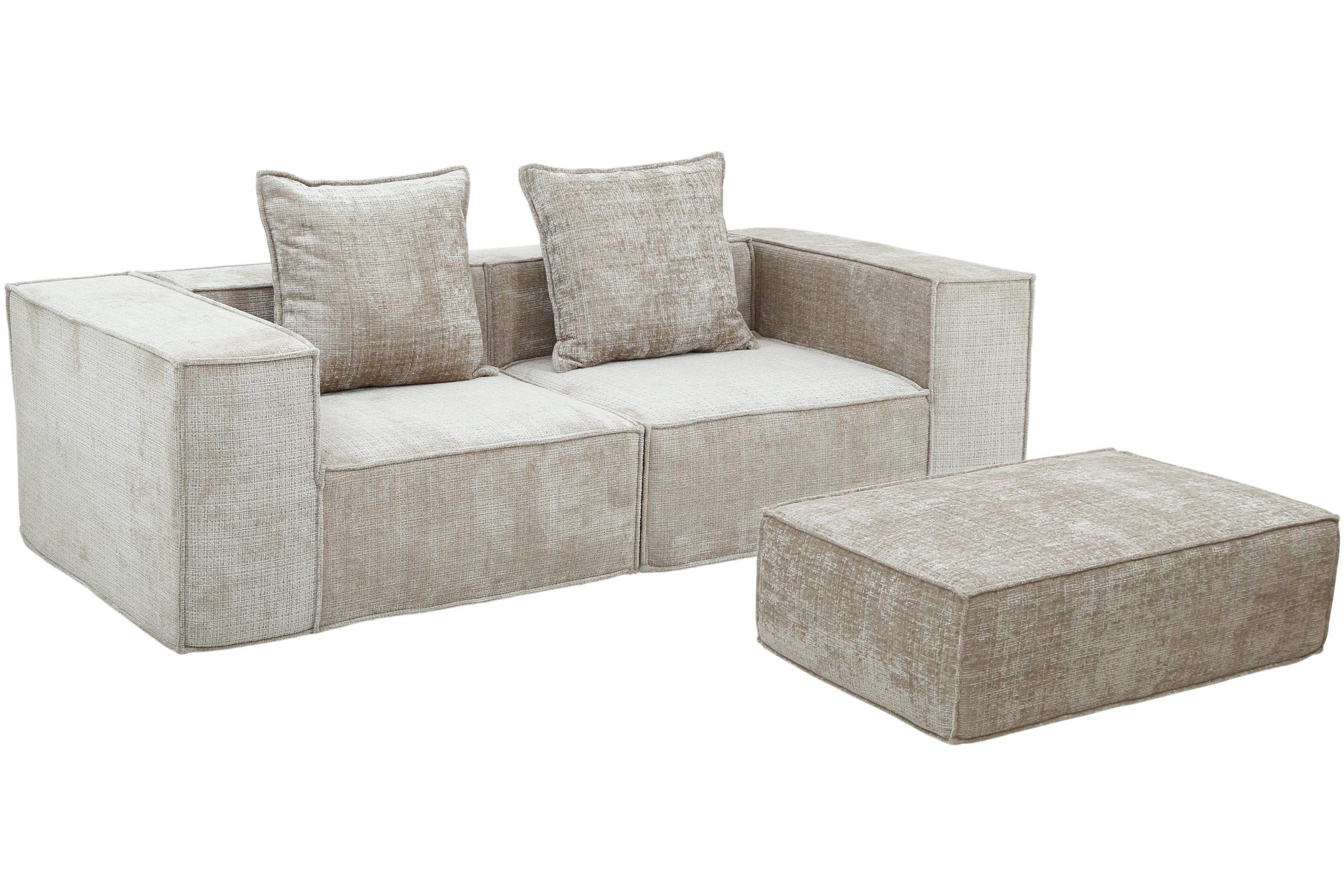 Boneless Sofa Nomad Two Seater + Ottoman Cream