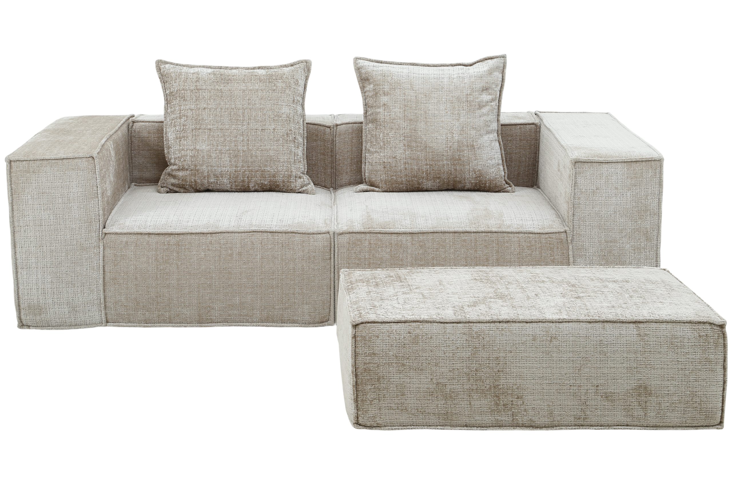 Boneless Sofa Nomad Two Seater + Ottoman Cream 2