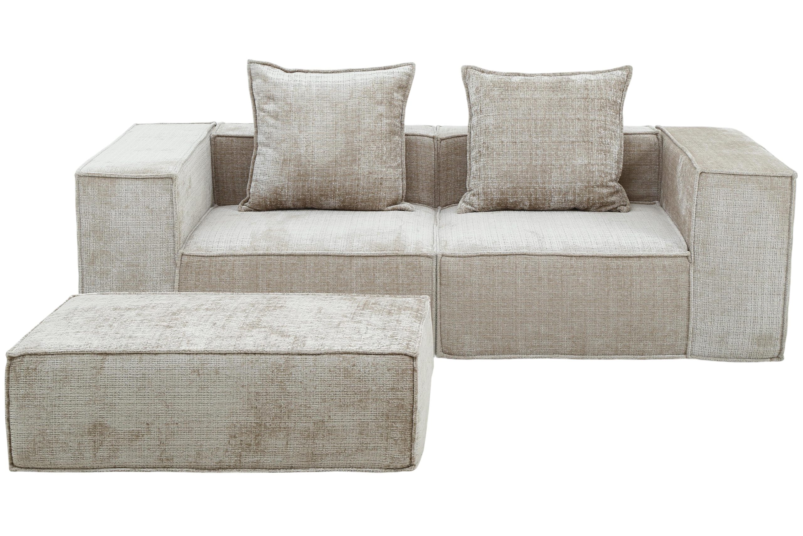Boneless Sofa Nomad Two Seater + Ottoman Cream 3