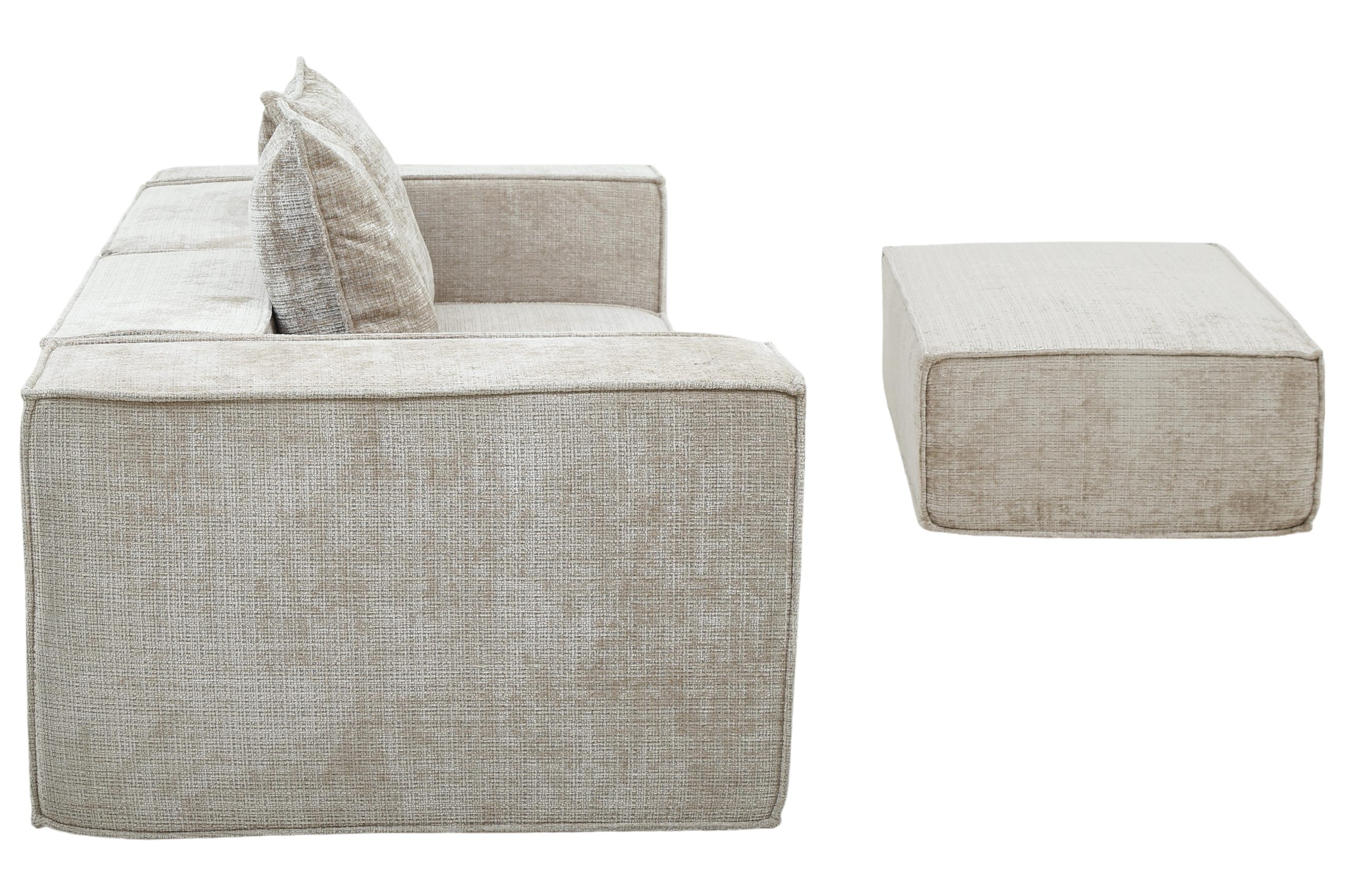 Boneless Sofa Nomad Two Seater + Ottoman Cream 4